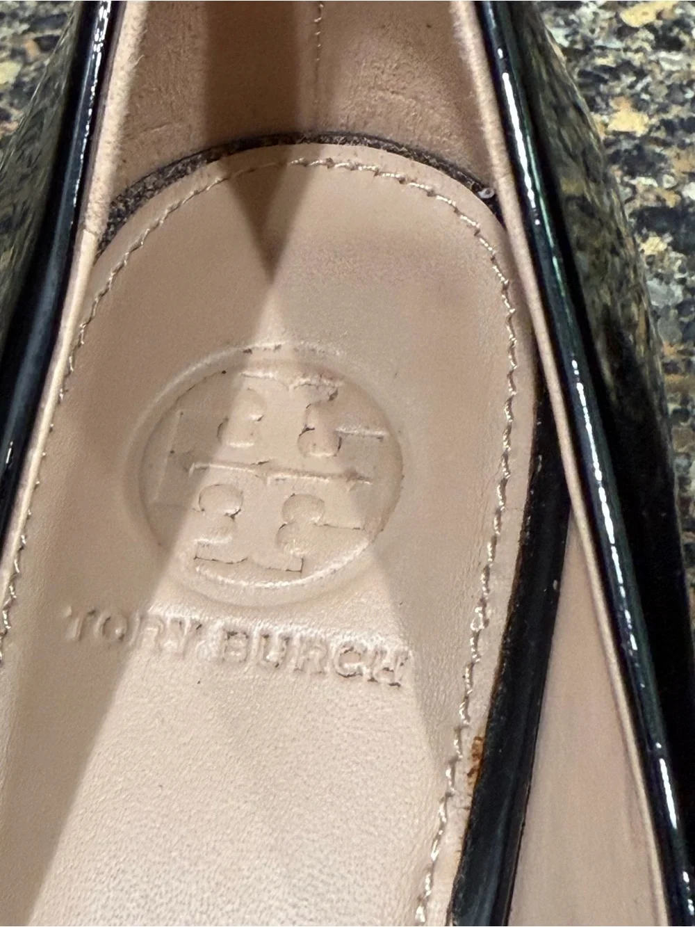 Tory Burch Gigi Black Patent Leather Block Heel Pumps with Gold Accent - Picture 4 of 8